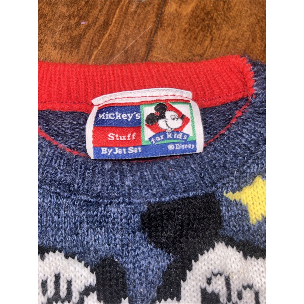 Vintage Mickey & Friends by Jet set Minnie & Mickey sweater size 3T made In USA - Picture 3 of 6